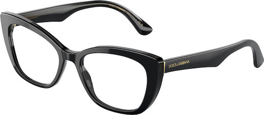 Dolce & Gabbana Plastic Eyeglass Frame Butterfly Black DG3360 3246