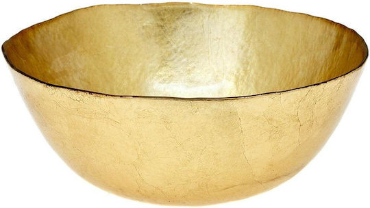 Cryspo Trio Kronos Oro Glass Salad Bowl Gold 22x22cm