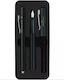 Faber-Castell Grip 2011 Set Stilou Ballpoint cu Peniță Negru într-un set de stilouri