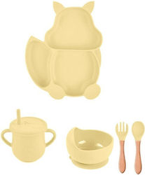 Feeding Set Squirrel made of Silicone Yellow 5pcs