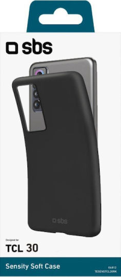 SBS Sensity Umschlag Rückseite Silikon Schwarz (TCL 30 / 30+ / 30 5G)