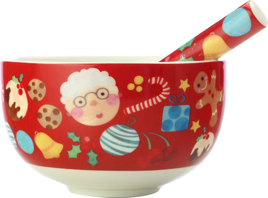Maxwell & Williams Kasey Rainbow Sparkly Season Ornament de masă de Crăciun Bol De porțelan Roșu L10xW10xD10cm.