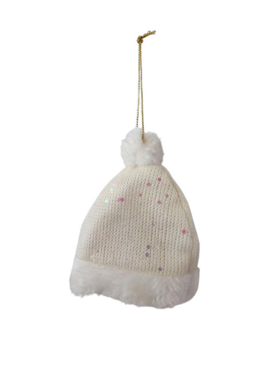 Christmas Pendant Knitted Ornament 9x12cm Hat, Stocking, Gloves / white hat