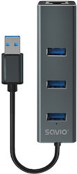 Savio USB Hub 3 Θυρών (USB-A) AK-58 Savio USB Hub 3 Θυρών (USB-A) AK-58