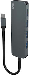 Savio AK-54 USB Hub 4 Θυρών (USB-C) Savio AK-54 USB Hub 4 Θυρών (USB-C)