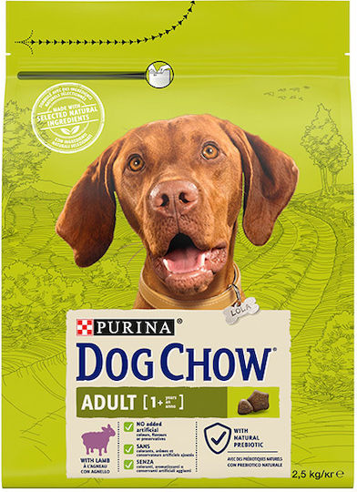Dog Chow 2.5kg Ξηρά Τροφή χωρίς Γλουτένη για Ενήλικους Σκύλους με Αρνί