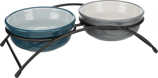 Trixie Eat On Feet Ceramic Bowl Food & Water for Dog & Cat with Base 250ml 13cm in Gray Color 2pcs