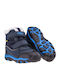Baisy Mid Kids Boots with Velcro Navy Blue