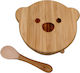 Baby Cloud Παιδικό Σετ Φαγητοδοχείου από Bamboo Αρκούδος 2τμχ Μπεζ
