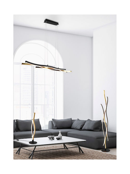 Trio Lighting Blaze Ρυθμιζόμενο Κρεμαστό Φωτιστικό Μαύρο LED Ράγα 107x15x150εκ.
