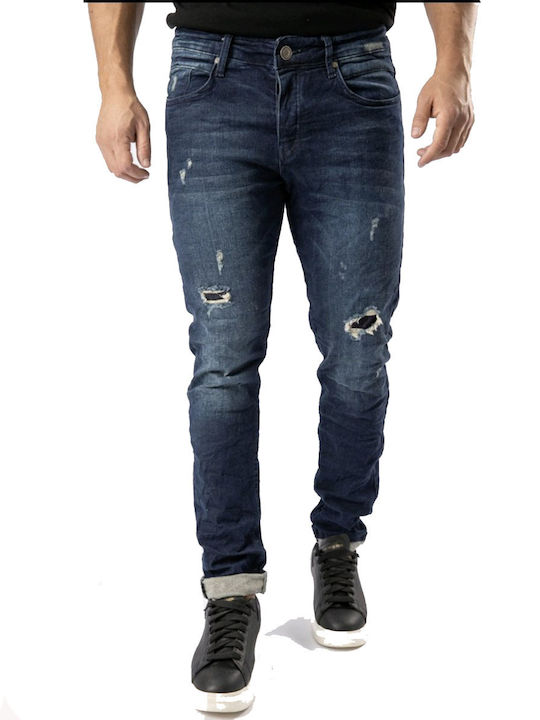 Men's Jeans Pants Elastic with Slim Fit Blue