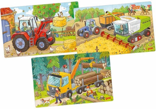 Wooden Kids Puzzle Οχήματα 72pcs for 3++ years Goki
