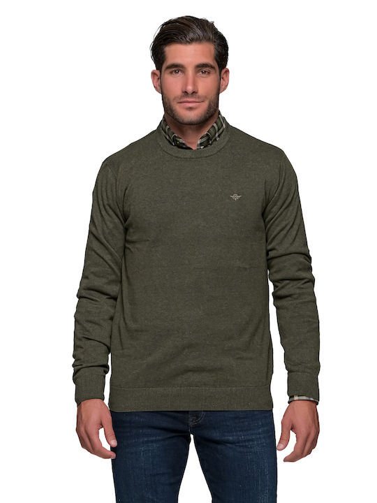 Gnious Herren Langarm-Pullover Khaki