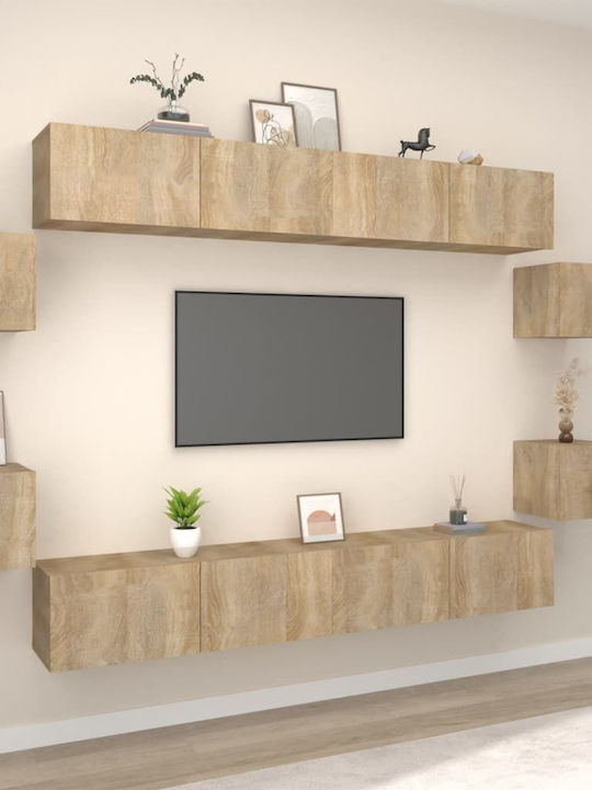 Living Room TV Unit Sonoma Oak 8pcs L100xW30xH30cm