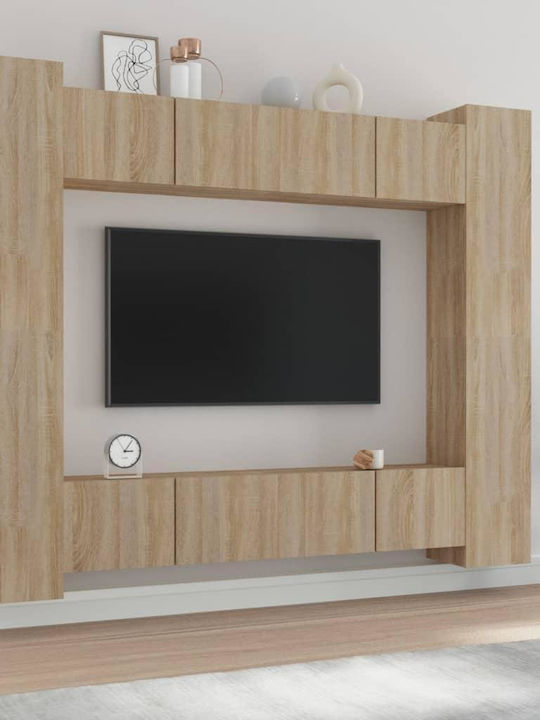 Living Room TV Unit Sonoma Oak 8pcs L80xW30xH30cm