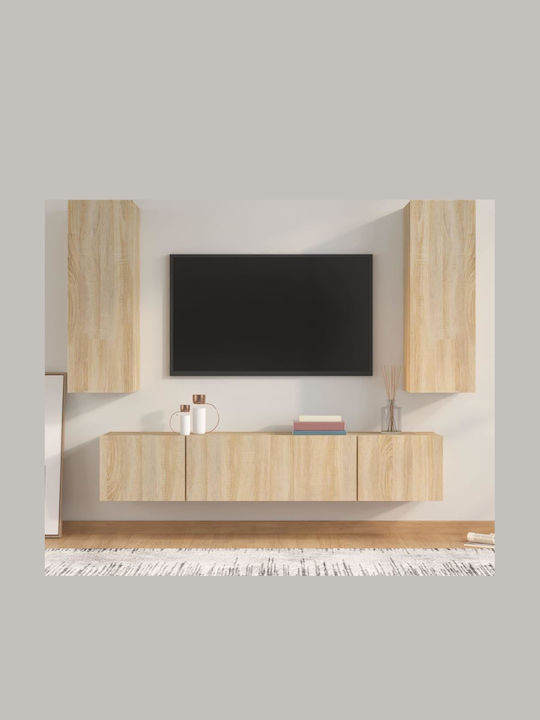 Living Room TV Unit Sonoma Oak 4pcs L80xW30xH30cm