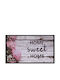 Sdim Entrance Mat Carpet with Anti-slip Backing Home Sweet Home Peonies Beige - Pink 45x75cm Thickness 6mm