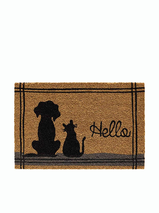 Sdim Предпазник за врата Ορθογώνιο Мокет Cat Dog Hello 029 Καφέ 40x60cm