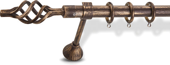Enis by Domus Metallisch Vorhangstange Πλεκτό Einfach Φ25mm 160cm Gold - Skouria
