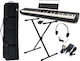 Casio Electric Stage Piano CDP-S110 Standard Stand & Headphones Set with 88 Weighted Keys Built-in Speakers and Connection with Headphones and Computer Black