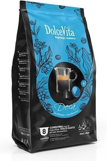 Dolcevita Κάψουλες Espresso Decaffeine Συμβατές με Μηχανή Dolce Gusto 8caps