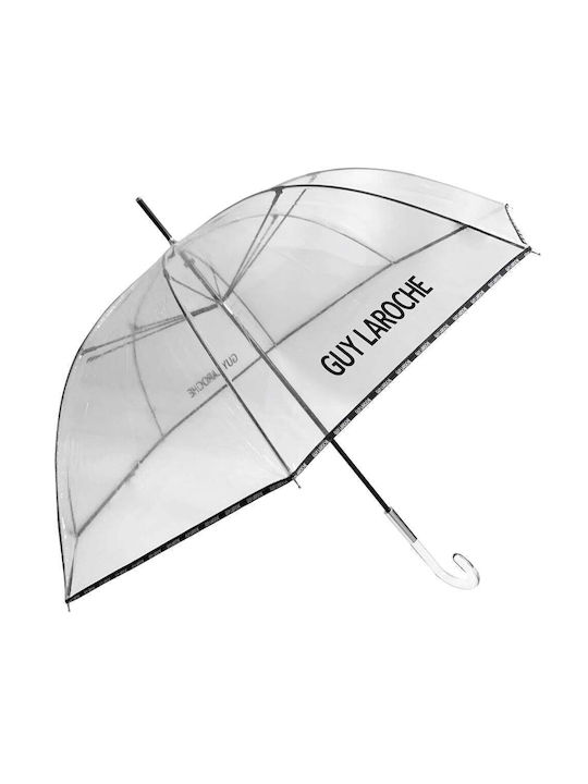 Guy Laroche Αντιανεμική Αυτόματη Ομπρέλα Βροχής με Μπαστούνι Διάφανη