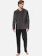 Minerva Men's Winter Velvet Pajamas Set Carbon