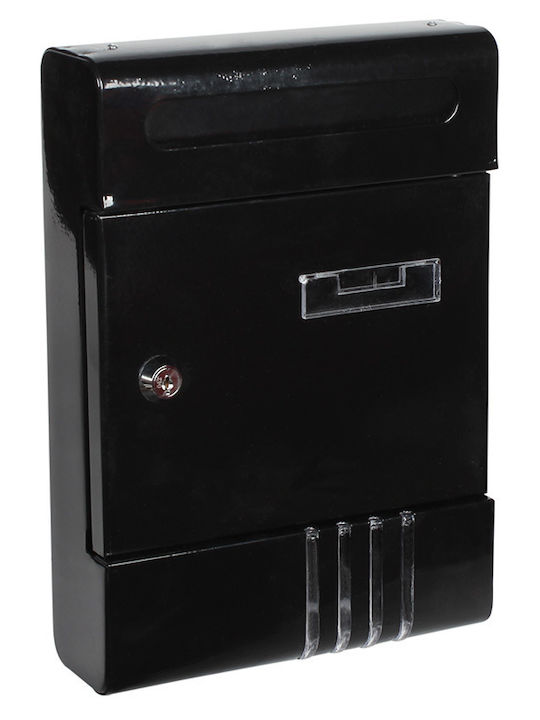 Keskor Outdoor Mailbox Metallic in Black Color 20.5x6.5x29cm