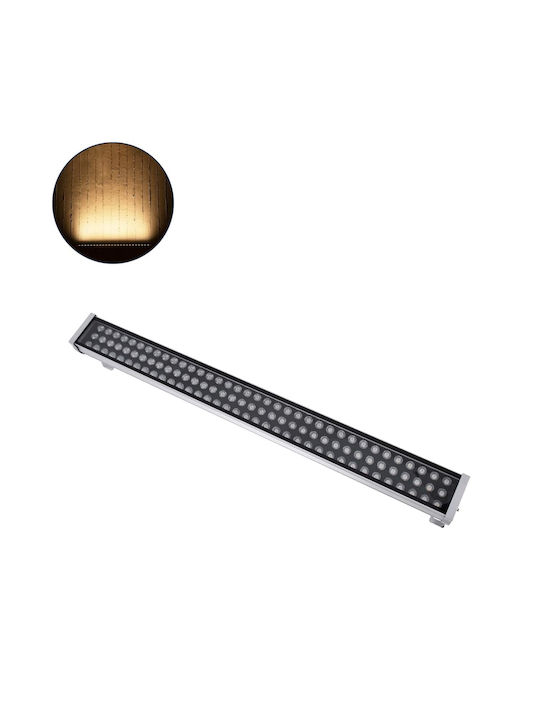 GloboStar Washergaia Außenstehlampe LED Wall Washer 216W mit Warmes Weiß Licht IP67 Silber