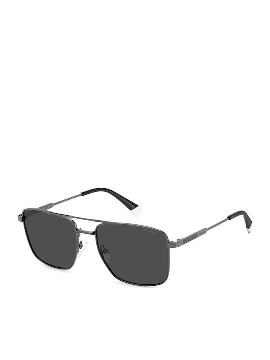 Polaroid Herren Sonnenbrille mit Gray Metall Gestell und Gray Polarisiert Linse PLD4134/S/X KJ1M9
