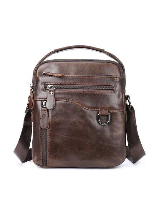 Leder Herrentasche Schulter / Crossbody Braun