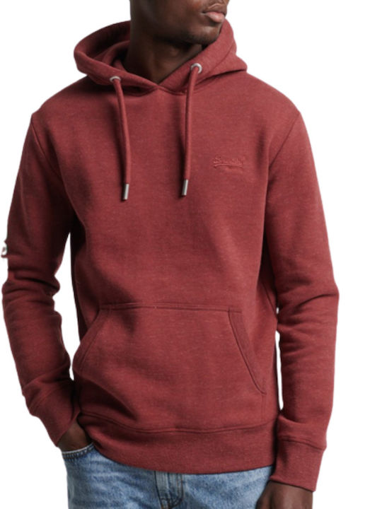 Superdry Men's Sweatshirt with Hood and Pockets Red