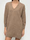 Superdry Studios Slouch Mini Dress Knitted Brown