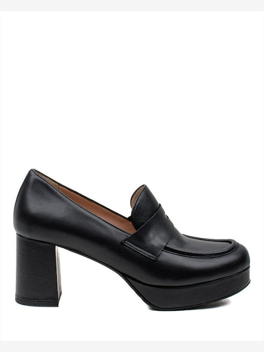 Women's Leather Loafers ZAKRO COLLECTION SΦ-50-FW22-23 BLACK BLACK BLACK