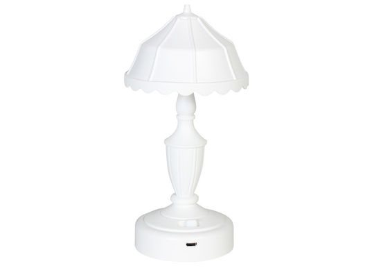 Keskor LED Kinder Nachttischlampe Weiß 9x9x18εκ.