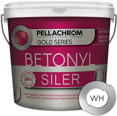 Pellachrom Betonyl Siler Ελαστομερές Ακρυλικό Στεγανωτικό 3lt Λευκό