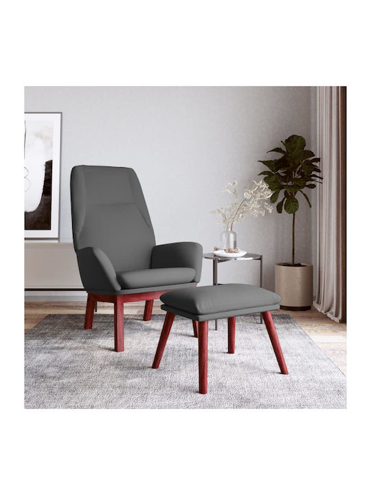 Sessel mit Fußhocker Dark Grey 70x77x94cm