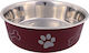 Trixie Edelstahl Schalen Futter & Wasser für Hund & Katze auf Basis von 2.2lt 23cm in Rot Farbe