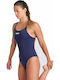 Pro Solid Athletic One-Piece Swimsuit Navy Blue