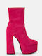 Ghete dama de catifea cu platforme pentru femei cu toc Fuchsia X23-223-Y7028-Fuchsia