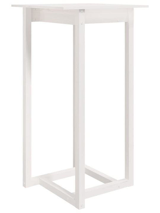 Table Bar from Solid Wood White 60x60x110cm