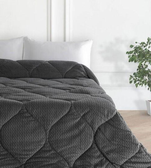 Linea Home Κουβερτοπάπλωμα Διπλό 215x230εκ. Zic Zac Γκρί