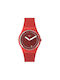 Swatch Wela Uhr mit Rot Kautschukarmband