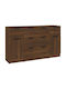 Sideboard Wooden with Drawers Brown Oak 120x30x70cm