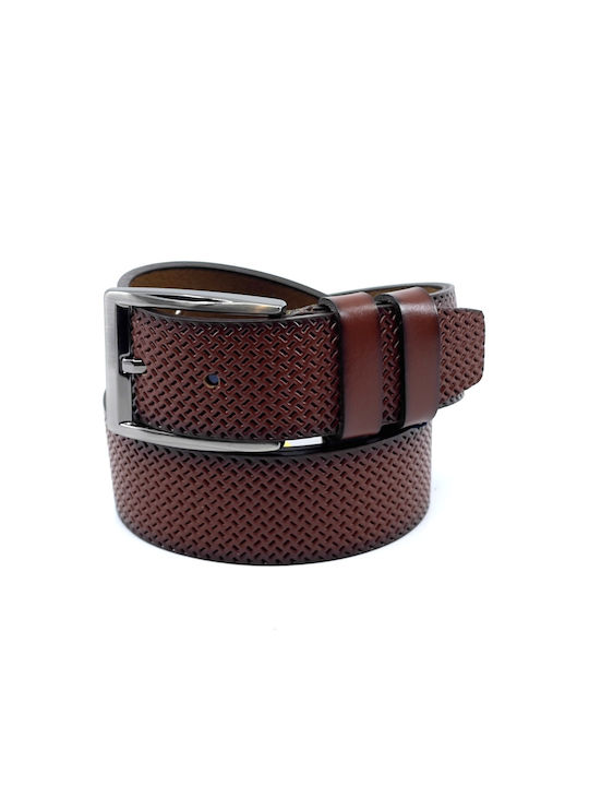 LEATHER BELT 4 CM COLOUR COFNAC L-319/4