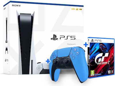 Sony PlayStation 5 with DualSense Ice Blue & Gran Turismo 7