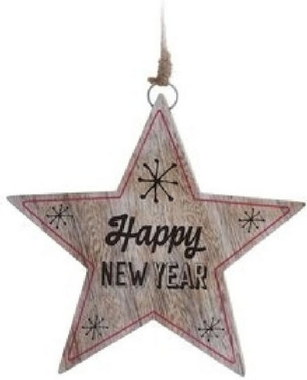 JK Home Decoration Коледно украсително Окачване Звезда Дървена Кафяв 35cm 1бр