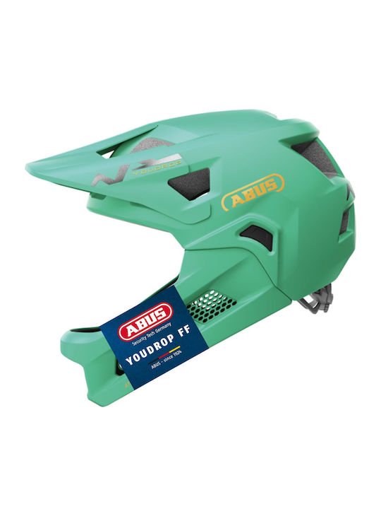Abus Youdrop Kinderfahrrad- / Rollerhelme Vollgesicht Fahrrad Berg Salvia Green