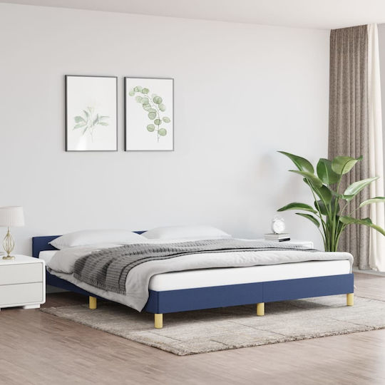 Κρεβάτι King Size για Στρώμα 180x200cm Μπλε Κρεβάτι King Size για Στρώμα 180x200cm Μπλε