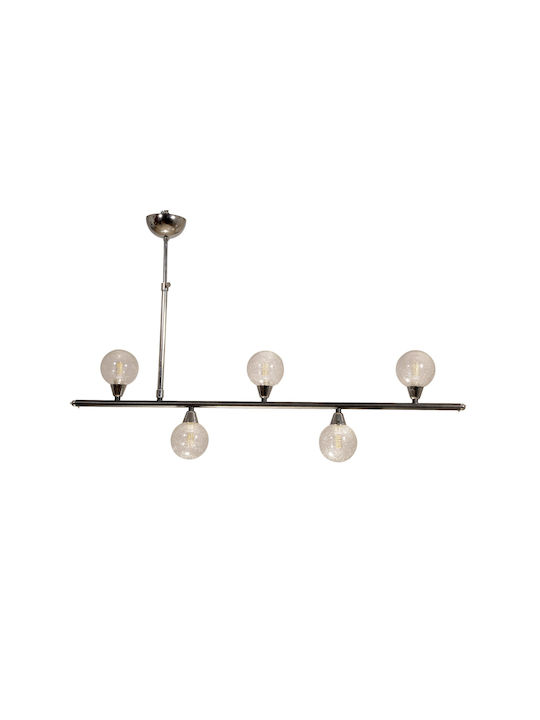 NG Santas Pendant Light Black Rail for 5 Bulbs G9 90x25x25cm